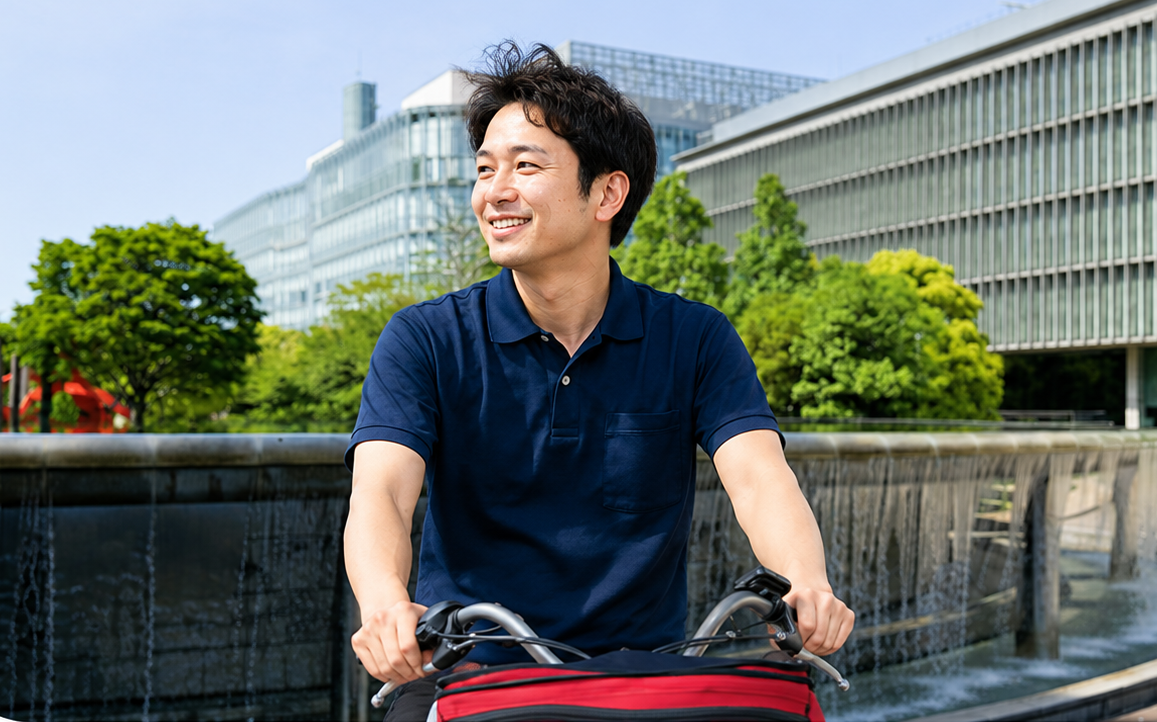 定期巡回で訪問へ向かうスタッフ
